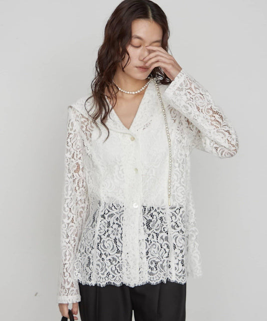 Eye-Catching Top: Lace Shirt Jacket
