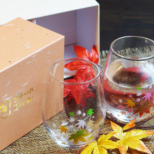 Temperature-Sensitive Maple Leaf Pattern Glass Cup