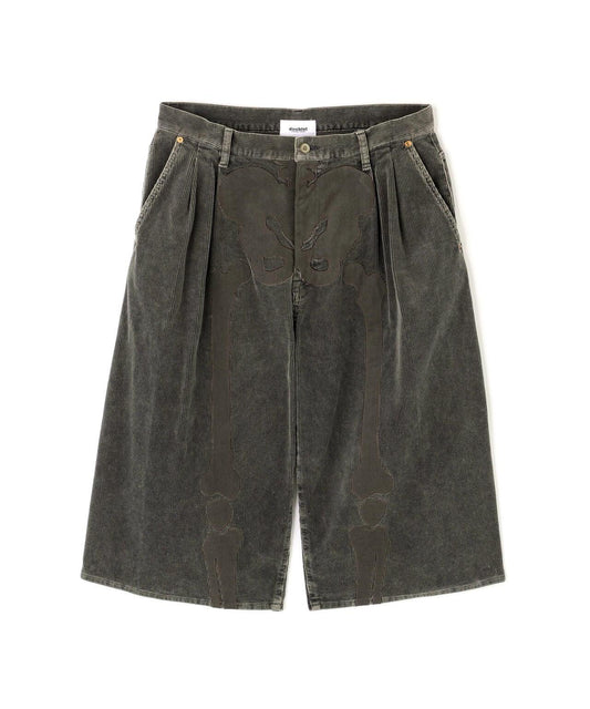 doublet BONE APPLIQUE CORDUROY CROPPED PANTS