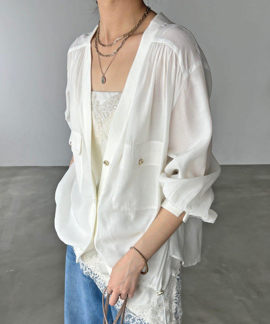 V-neck Pocket Shirt Cardigan