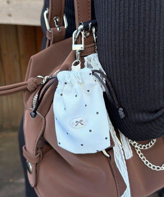 Ribbon Drawstring Pouch Charm