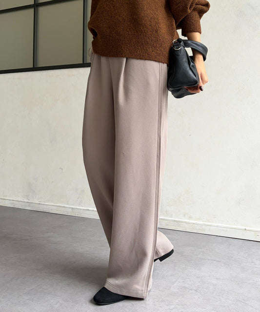 Silk-like Side Tuck Pants