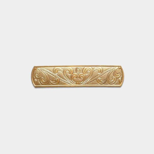 Barrette - Honeysuckle Arabesque Carving, Gold | Owari Buddhist Fittings