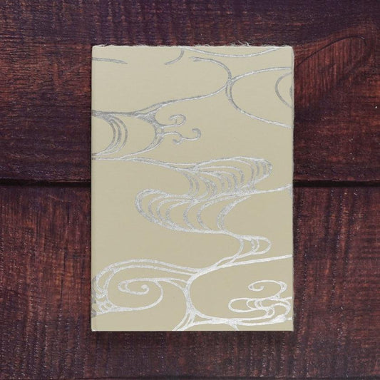 Japanese-style Binding Pure Silver Foil Embossed Karagami Pattern Goshuin Book