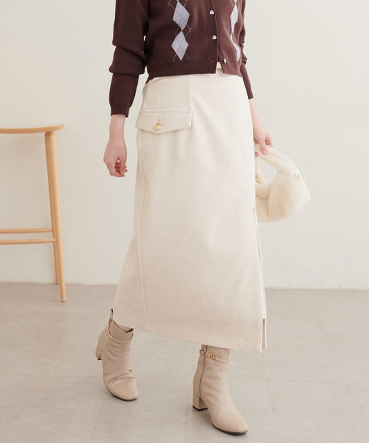 Belted Narrow Skirt