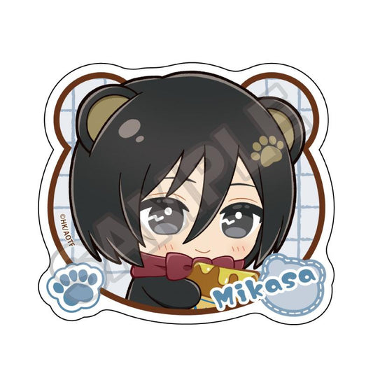 Attack on Titan Nuipiece Friends Hungry Bear Sticker Mikasa Ackerman