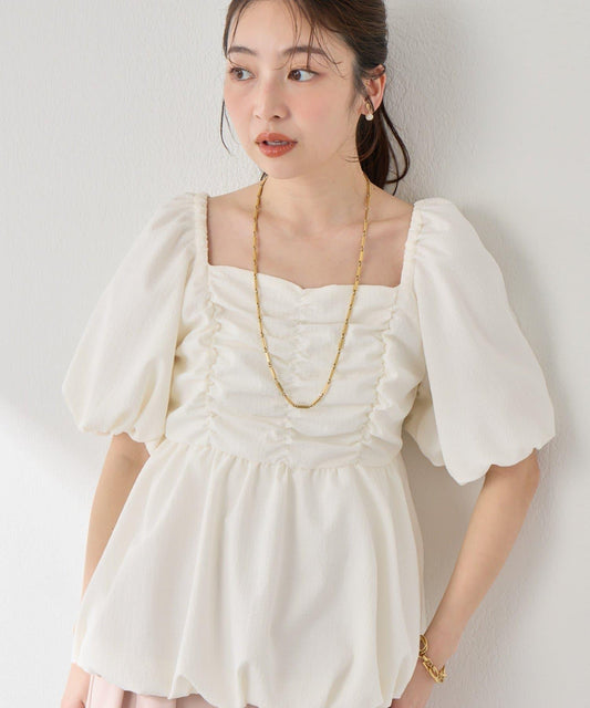 【Immediate Delivery / Ultimate Popular Style】Balloon Peplum Blouse