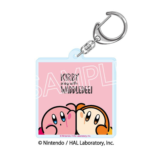 Kirby: Kirby play with Waddle Dee Plate Keychain A - Main Visual