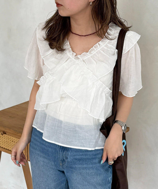 Cross Frill Blouse