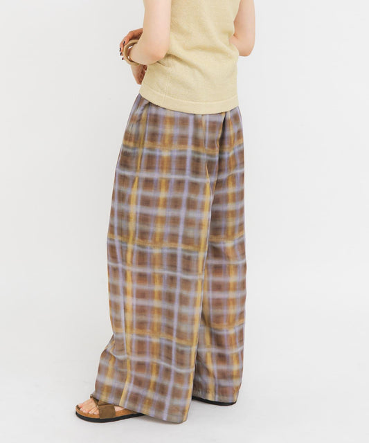 Sheer Check Wide Pants