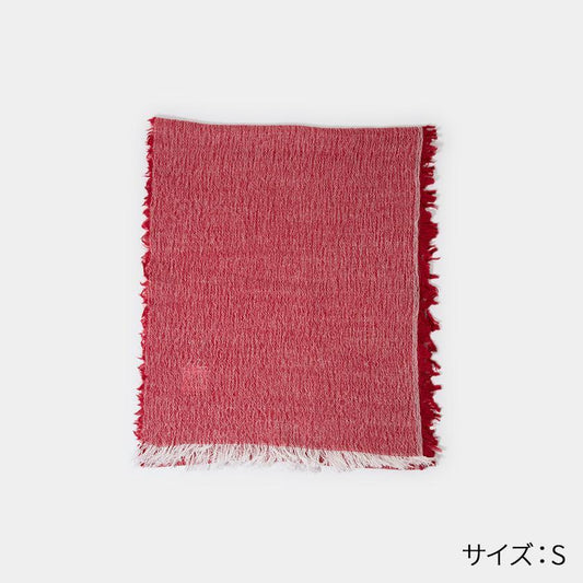 FUJI GAUZE Banshu-ori Cotton-Wool Red Scarf