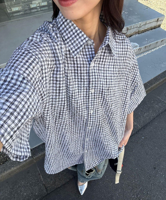 Check Seersucker Short Sleeve Shirt