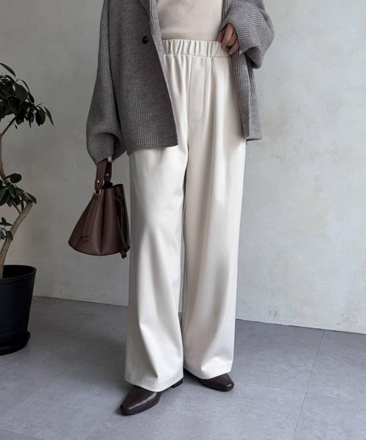 Wool-like Tuck Pants