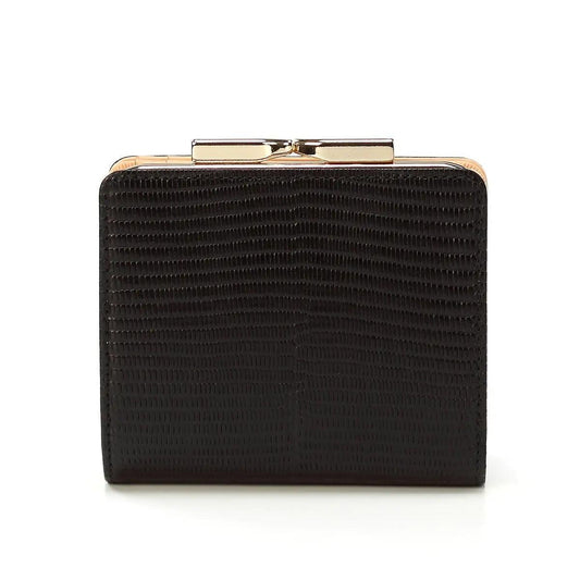 LUCIA Italian Leather Lizard Embossed Clasp Bifold Wallet