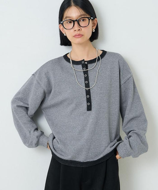 Ring Dot Henley Sweatshirt
