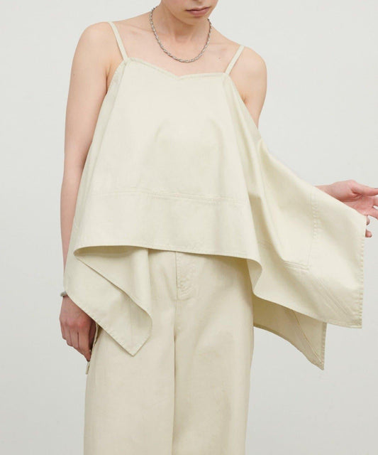 【LARUTA】Irregular Hem Back Ribbon Cami