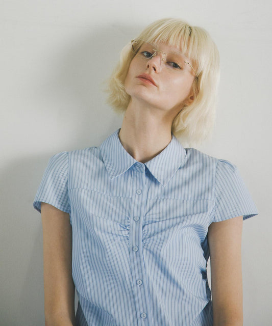 Puff Sleeve Compact Gathered Shirt