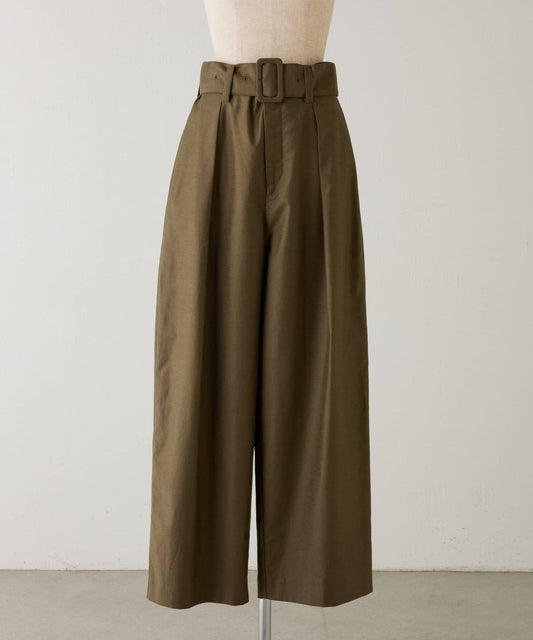CEPIE. Wide Belted Tuck Pants