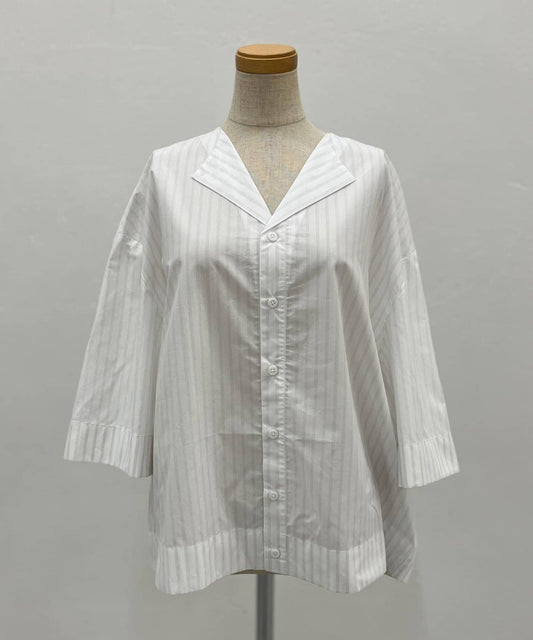 《UMARMUNG》Open Collar Stripe Shirt