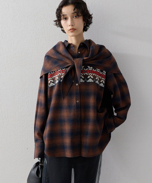 Nordic Pattern Embroidered Shirt