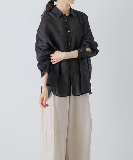 Ramie Wide Sheer Shirt