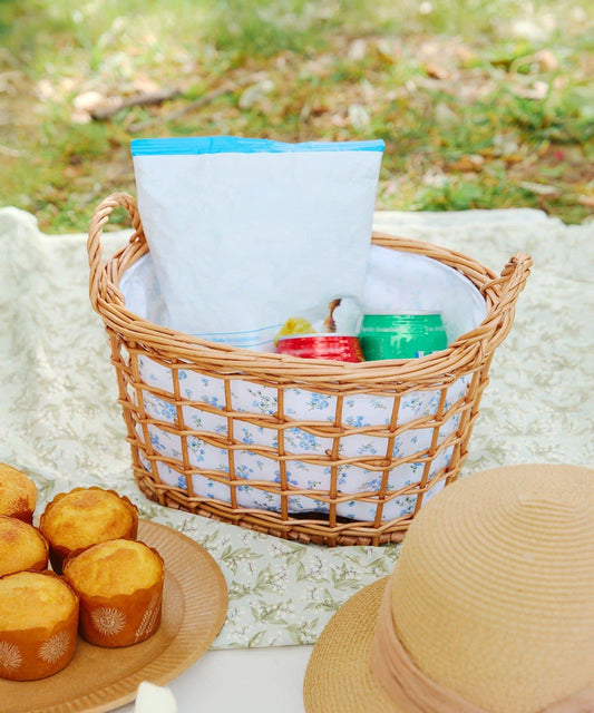WEB Limited Product: Oval Basket with Willow Handle: S