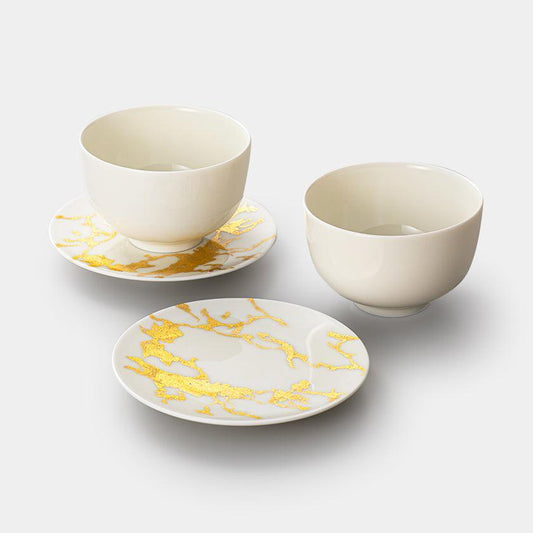 Cup & Saucer (Kanazawa Gold Leaf) RS marble Made in Japan Traditional Craft Hakuichi Luxury Tableware