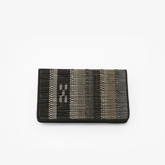 Business Card Holder Tamabe Ayaha (Gray-Brown) | Yaeyama Minsa Weaving | Azamiya