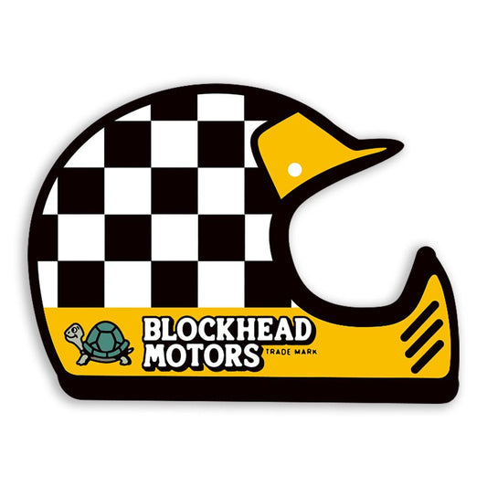 Checkered Helmet Sticker (Off-road/Yellow)