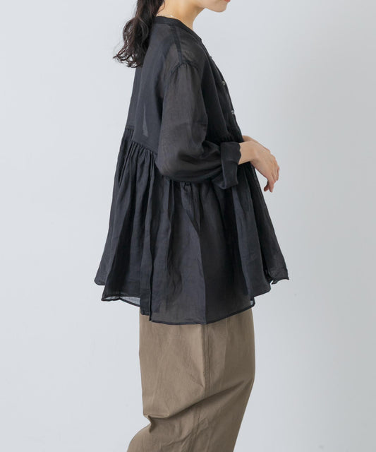 Ramie Gathered Blouse
