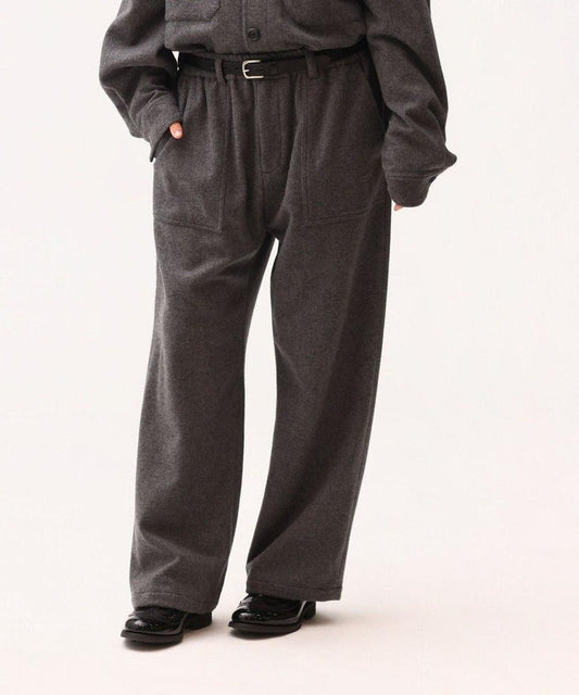 SUPER110'S MELTON EASY TROUSERS