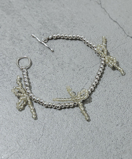 Metal Beads Ribbon Mantle Bracelet