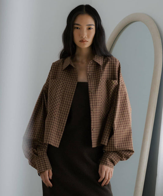 Wide Sleeve Check Shirt