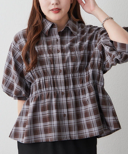 【ANOTHER BRANCH】Shirring Puff Sleeve Blouse