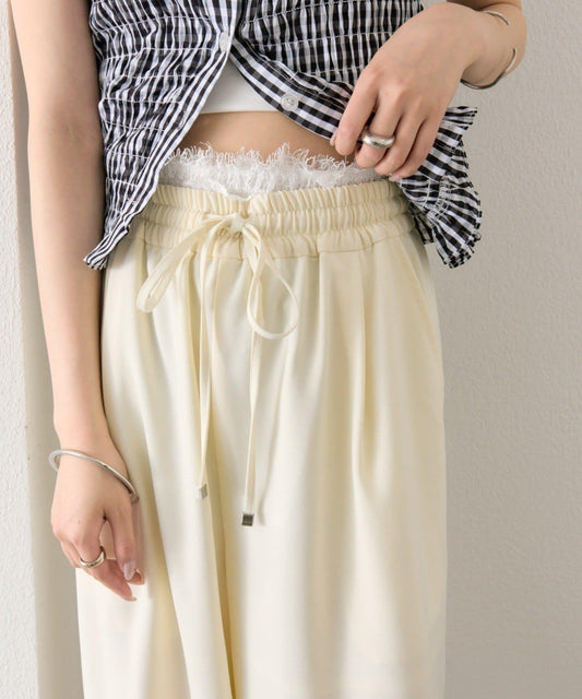 Lace Double Belt Pants