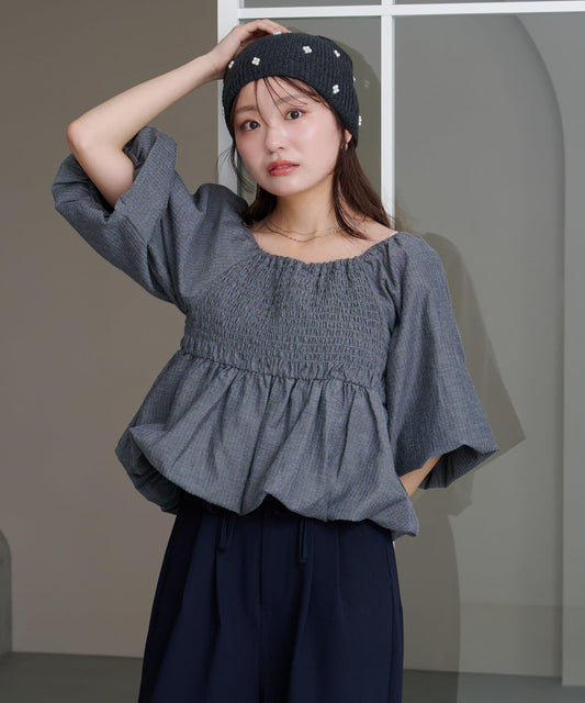 Balloon 3/4 Sleeve Blouse