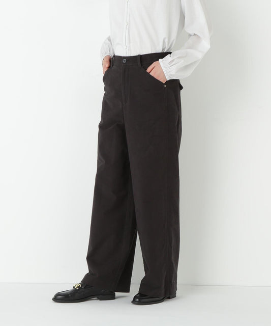 Stretch Airy Dot Cord Semi Wide Pants