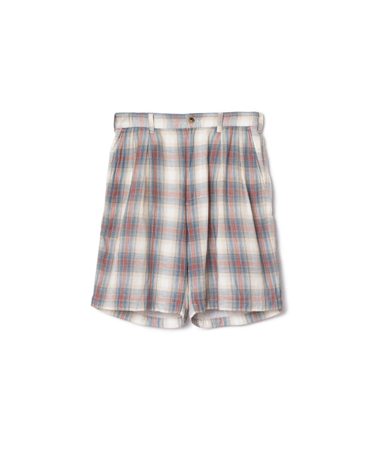 Two-Tuck Shorts - RUST/NAVY