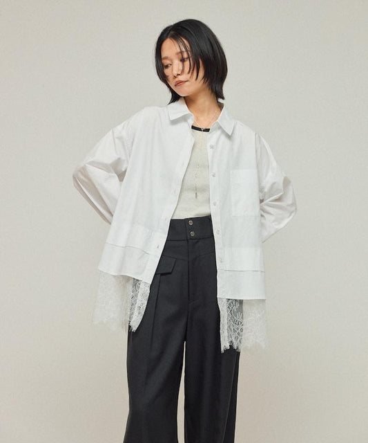 Oversized Lace Layered Shirt