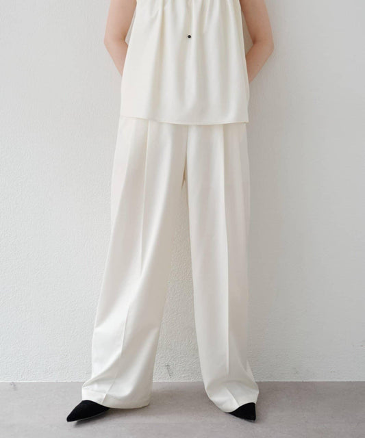 [SET UP] Leather-like Tuck Pants
