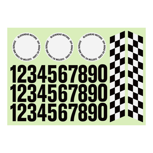 Race Number Decal Sheet