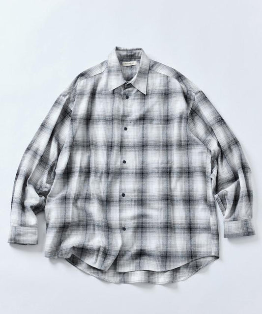 Relax Fit Ombre Check Flannel Shirt [Limited Distribution]