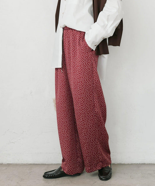 [Cooling/Moisture-Wicking/Stretch] Dot Satin Easy Pants