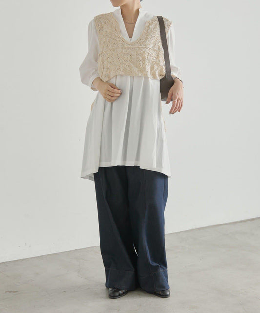 Set of 2 / Body Cover-up: Vest Included Blouse [SUM1 STYLE]