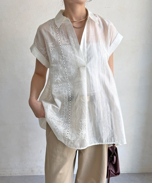 [WEB Exclusive] Square Embroidery Shirt