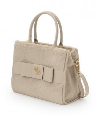 Fur Ribbon Tote Bag
