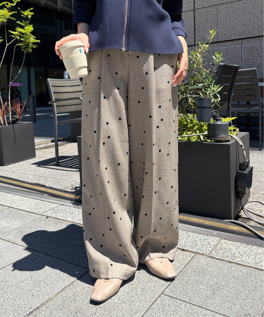 Flocked Dot Pants