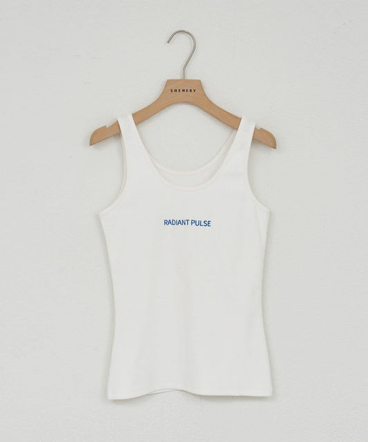 Embroidered Rib Tank Top