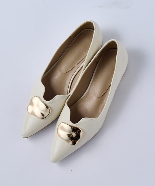Pointed Metal Motif Pumps