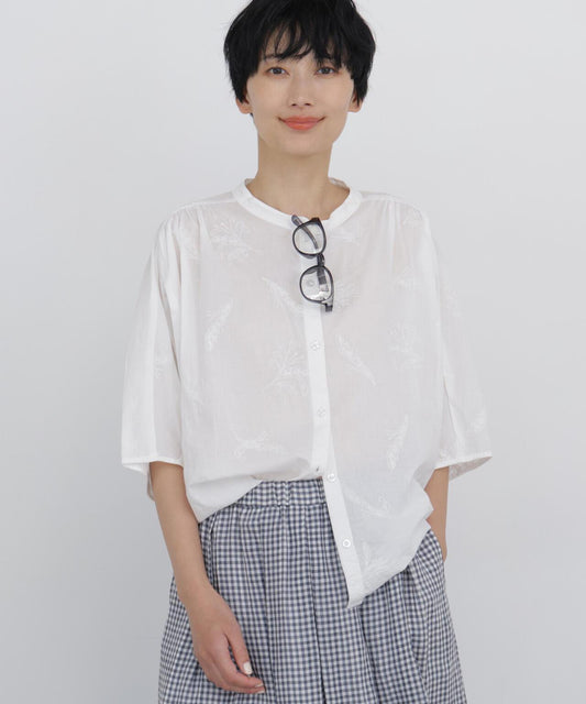Indian Botanical Embroidery Bugle Blouse